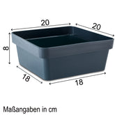 Ordnungsbox - NAVYBLAU Dunkelblau - 20x20x8 cm - 2,5 Liter - Ordnungskorb Schubladenorganizer Organizerbox Ordnungssystem Kunststoff Aufbewahrung Schrank Bad